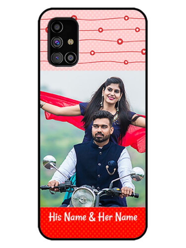 Custom Galaxy M31s Custom Metal Phone Case - Red Pattern Case Design
