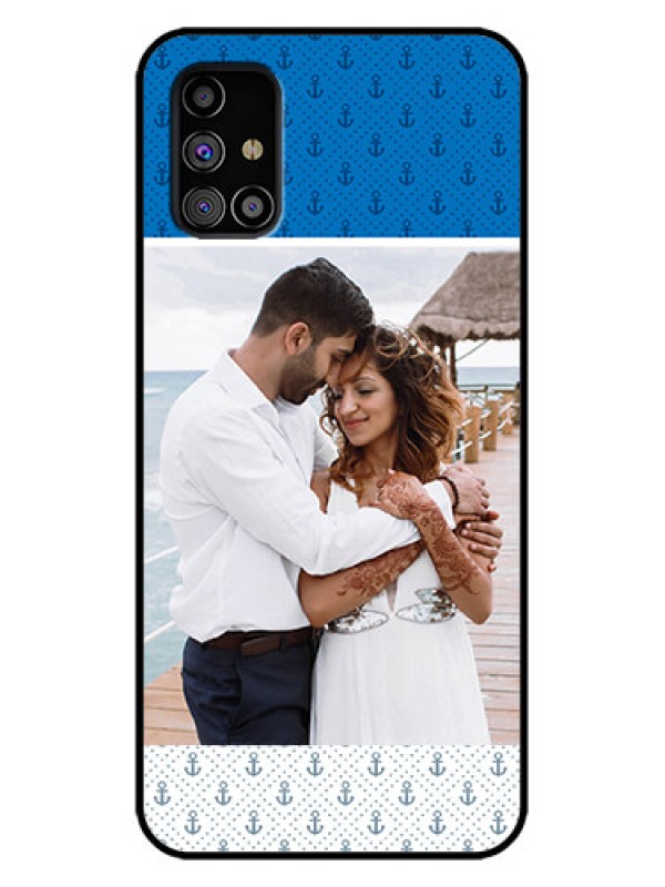 Custom Galaxy M31s Custom Metal Phone Case - Blue Anchors Design
