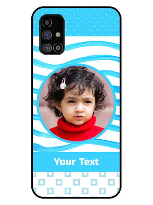 Custom Galaxy M31s Custom Metal Phone Case - Simple Blue Case Design