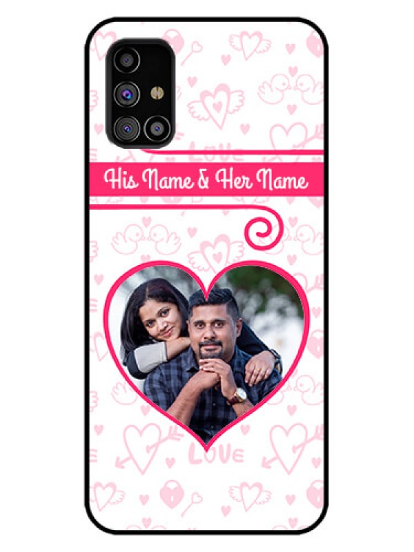 Custom Galaxy M31s Custom Metal Phone Case - Heart Shape Love Design