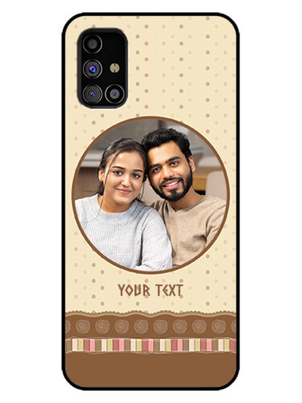 Custom Galaxy M31s Custom Metal Phone Case - Brown Dotted Mobile Case Design