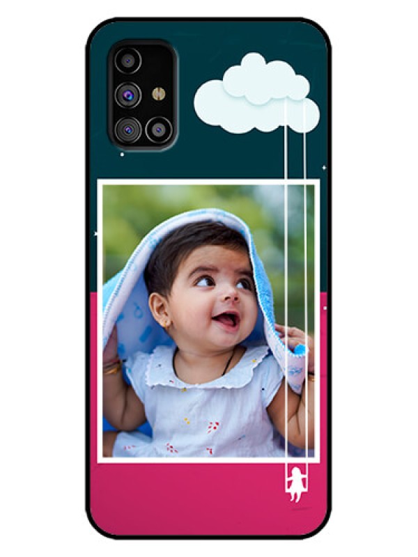 Custom Galaxy M31s Custom Metal Phone Case - Cute Girl With Cloud Design