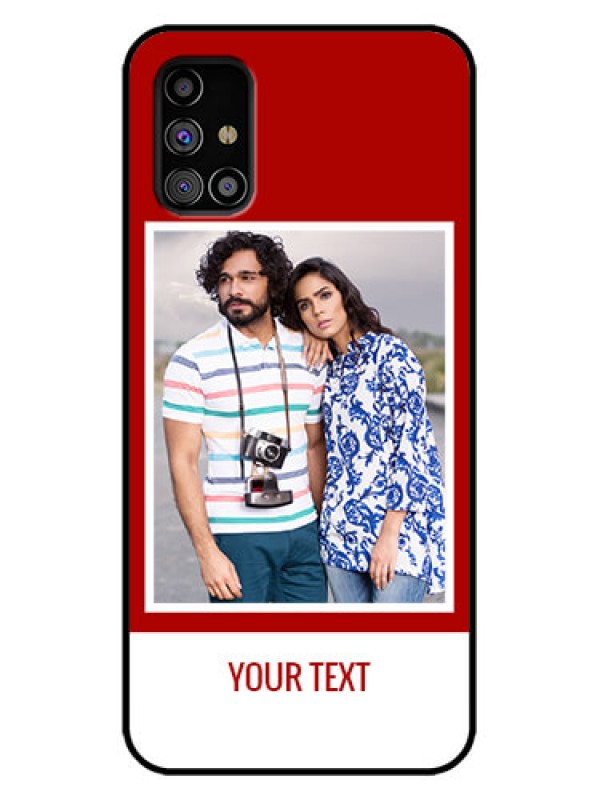 Custom Galaxy M31s Custom Metal Phone Case - Red Color Design