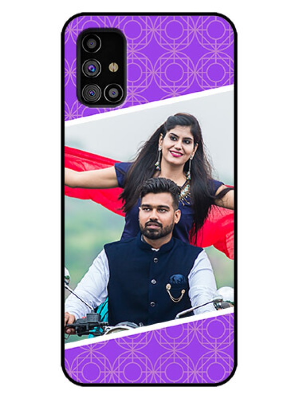 Custom Galaxy M31s Custom Metal Phone Case - Violet Color Pattern Design