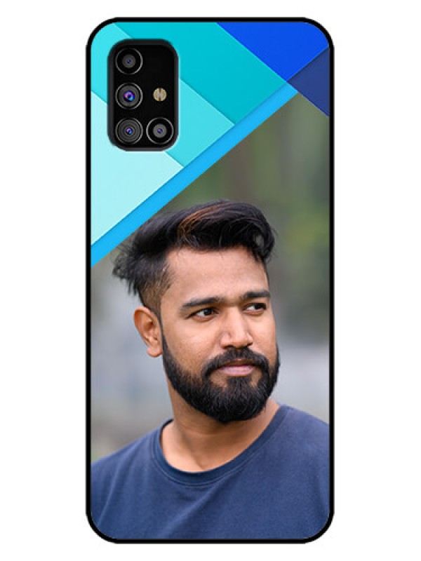 Custom Galaxy M31s Custom Metal Phone Case - Blue Pattern Design