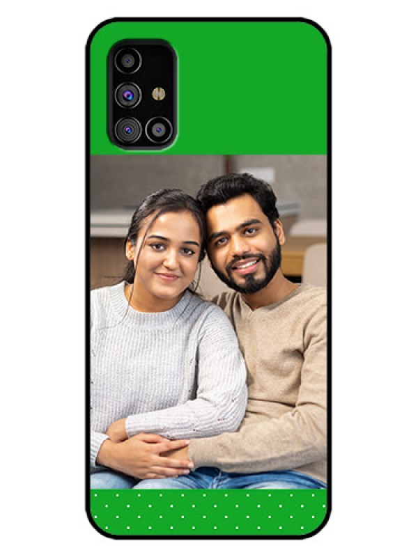 Custom Galaxy M31s Custom Metal Phone Case - Green Pattern Design