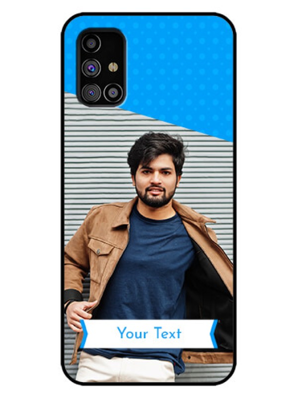 Custom Galaxy M31s Custom Metal Phone Case - Simple Blue Color Design