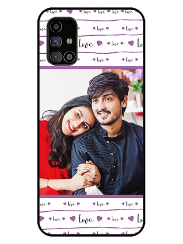 Custom Galaxy M31s Custom Metal Phone Case - Couples Heart Design