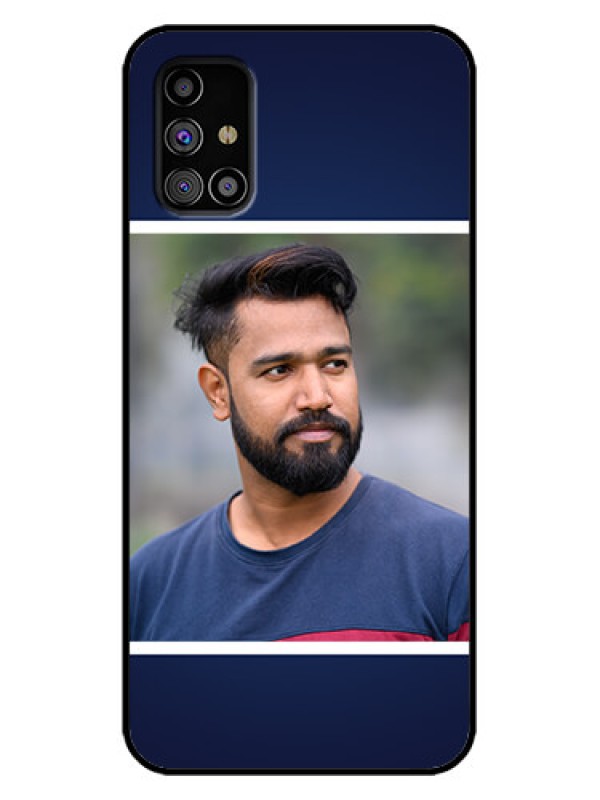 Custom Galaxy M31s Custom Metal Phone Case - Simple Royal Blue Design