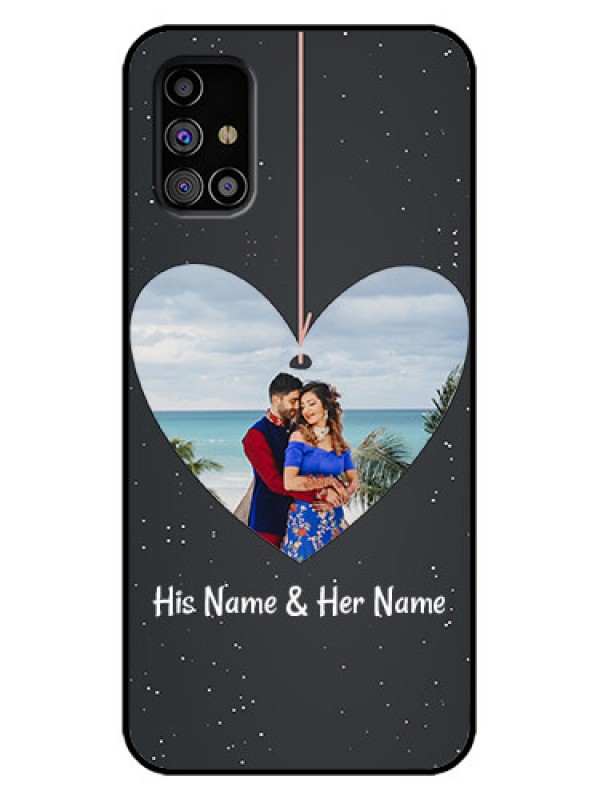Custom Galaxy M31s Custom Metal Phone Case - Hanging Heart Design