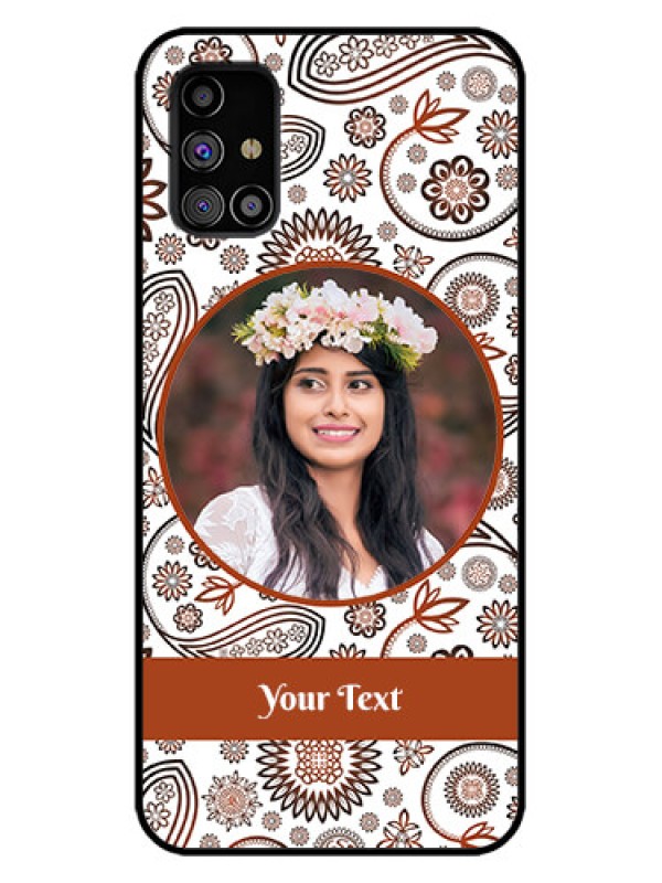 Custom Galaxy M31s Custom Metal Phone Case - Abstract Flower Design