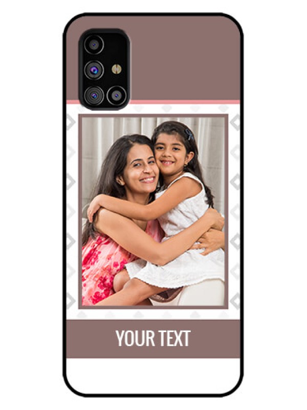 Custom Galaxy M31s Custom Metal Phone Case - Simple Diamond Design