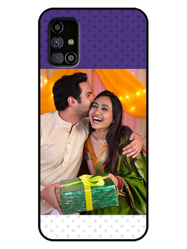 Custom Galaxy M31s Custom Metal Phone Case - Violet Colored Pattern Design