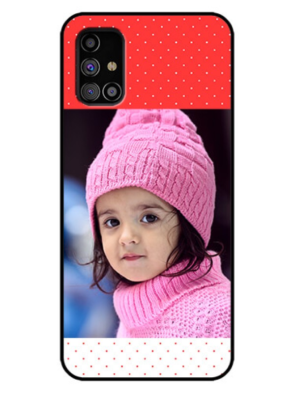 Custom Galaxy M31s Custom Metal Phone Case - Red Pattern Design