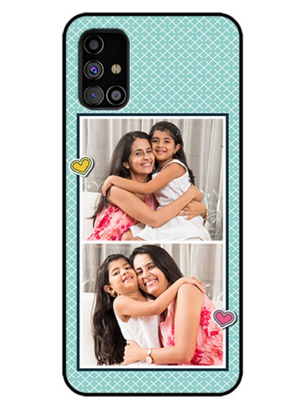 Custom Galaxy M31s Custom Metal Phone Case - 2 Image Holder With Pattern Design