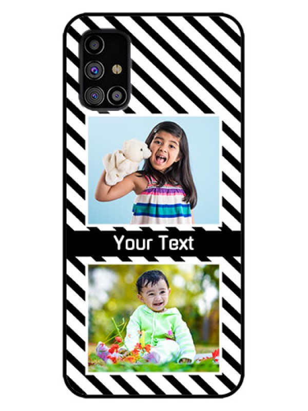 Custom Galaxy M31s Custom Metal Phone Case - Black And White Stripes Design