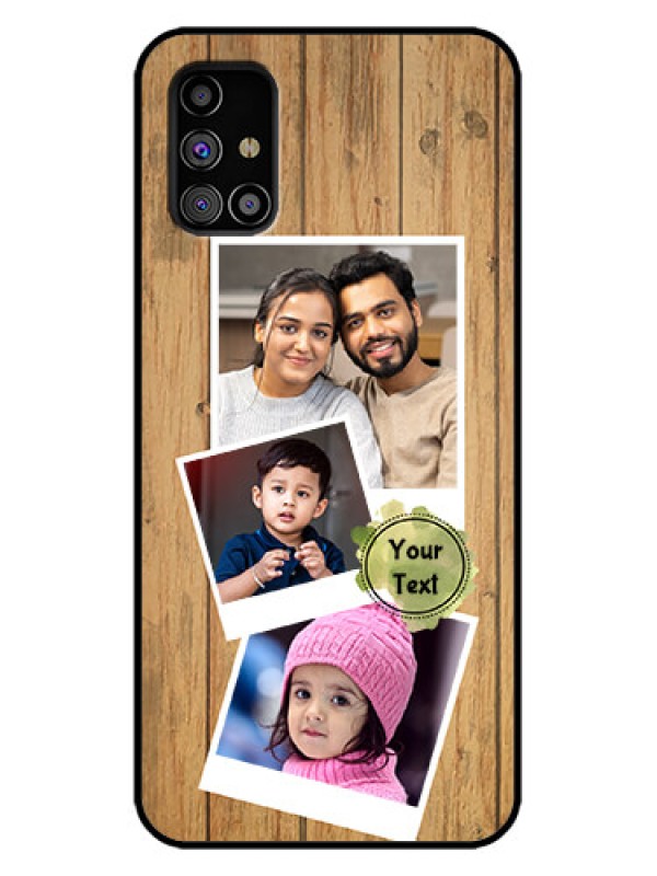 Custom Galaxy M31s Custom Metal Phone Case - Wooden Texture Design
