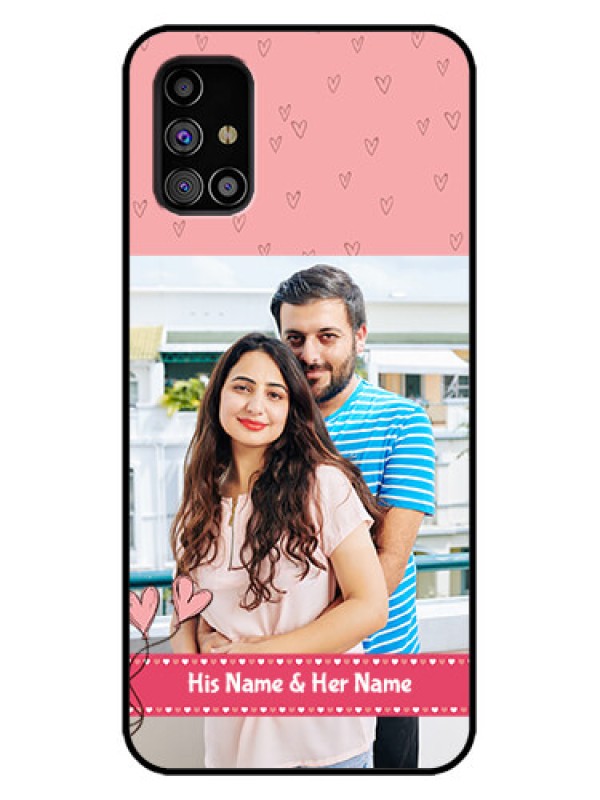 Custom Galaxy M31s Custom Metal Phone Case - Love Design Peach Color