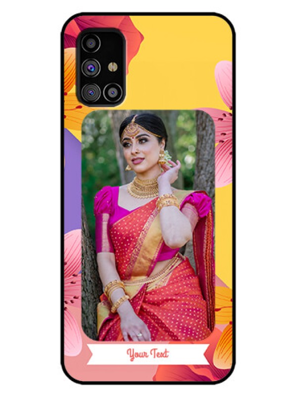 Custom Galaxy M31s Custom Metal Phone Case - 3 Image With Vintage Floral Design