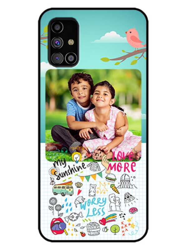 Custom Galaxy M31s Custom Metal Phone Case - Doodle Love Design