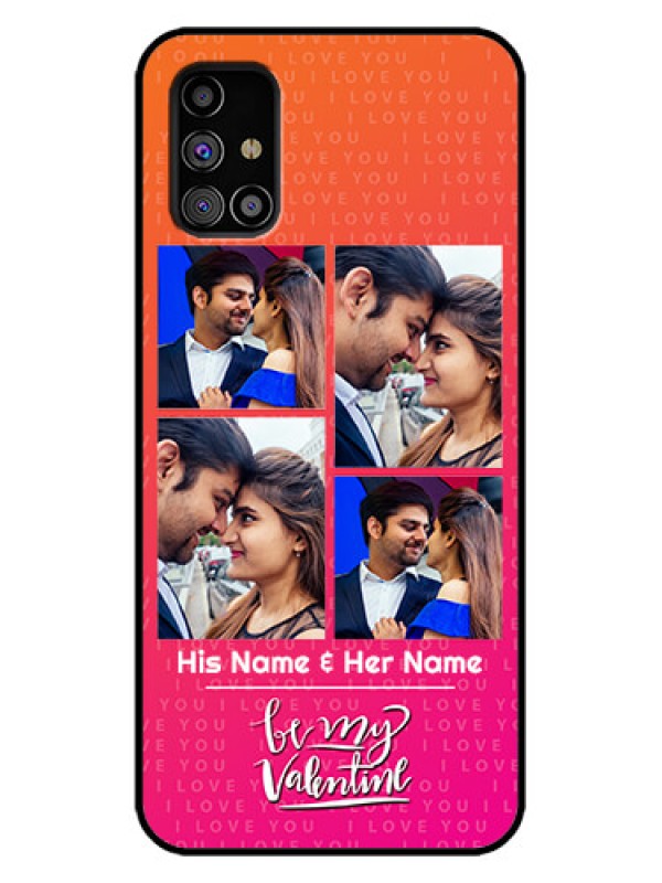 Custom Galaxy M31s Custom Metal Phone Case - I Love You Pink Design
