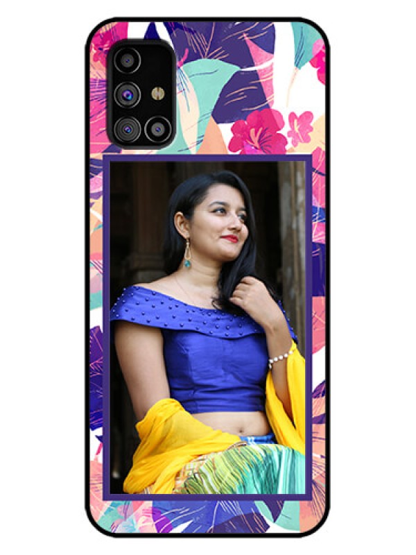 Custom Galaxy M31s Custom Metal Phone Case - Abstract Floral Design