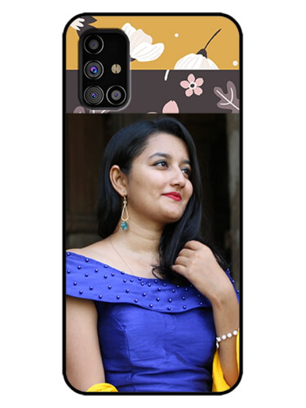 Custom Galaxy M31s Custom Metal Phone Case - Stylish Floral Design