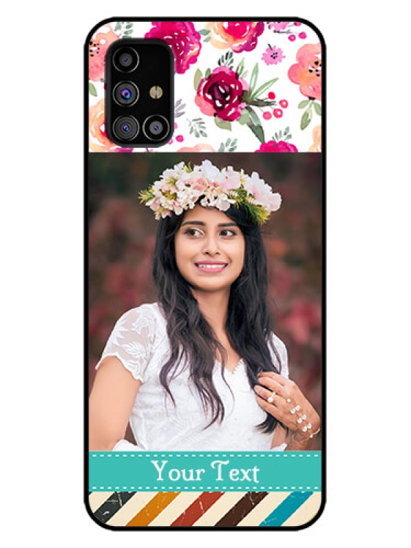 Custom Galaxy M31s Custom Metal Phone Case - Water Colors Floral Design