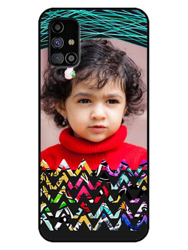 Custom Galaxy M31s Custom Metal Phone Case - Neon Abstract Design