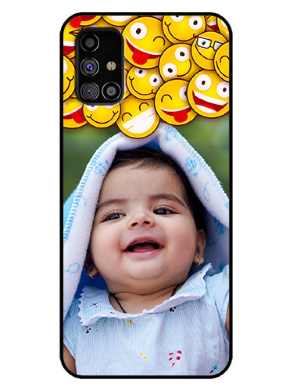 Custom Galaxy M31s Custom Metal Phone Case - With Smiley Emoji Design