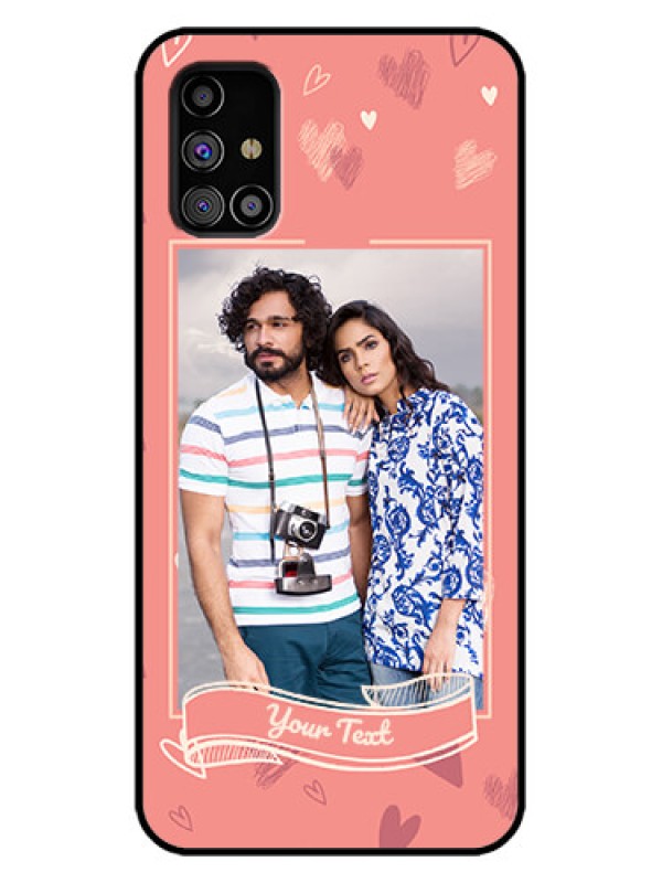 Custom Galaxy M31s Custom Metal Phone Case - Love Doodle Art Design