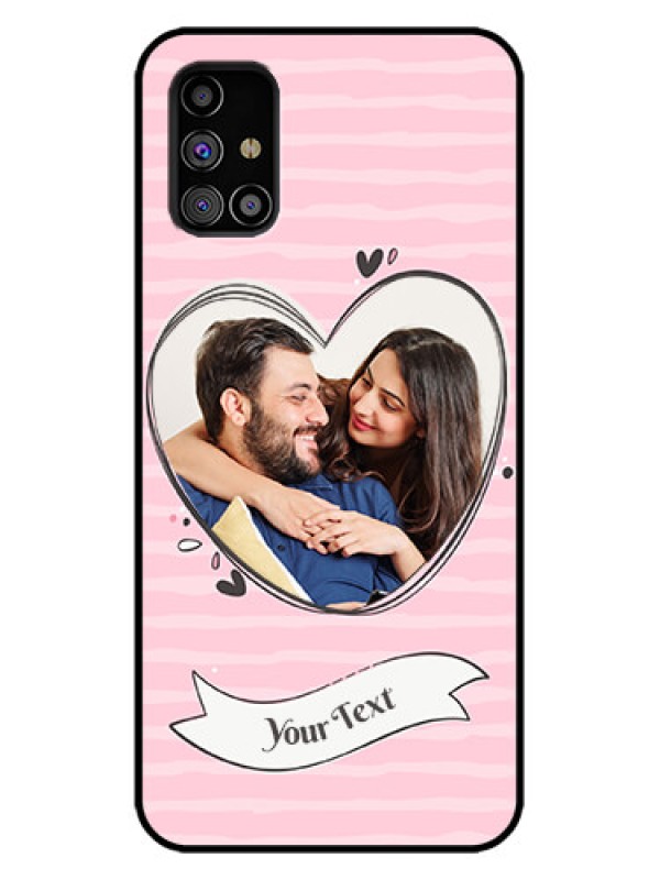 Custom Galaxy M31s Custom Metal Phone Case - Vintage Heart Design