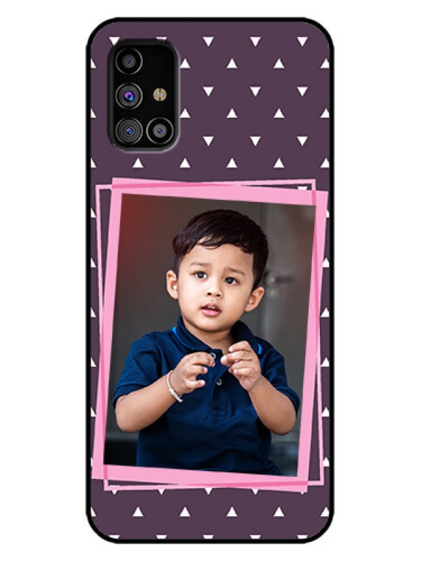 Custom Galaxy M31s Custom Metal Phone Case - Triangle Pattern Dotted Design