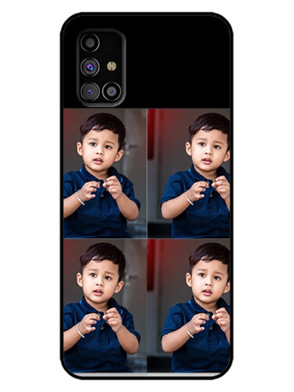 Custom Galaxy M31s Custom Metal Phone Case - 4 Image Holder Design