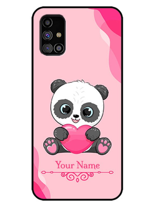 Custom Galaxy M31s Custom Metal Phone Case - Cute Panda Design