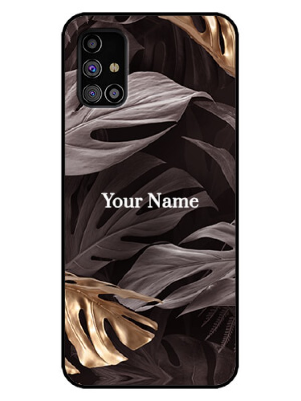 Custom Galaxy M31s Custom Metal Phone Case - Wild Leaves Digital Paint Design