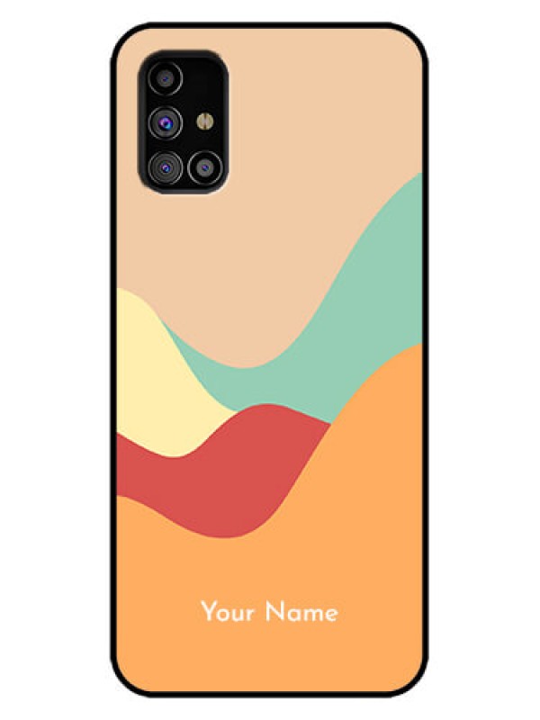 Custom Galaxy M31s Custom Metal Phone Case - Ocean Waves Multi - Colour Design