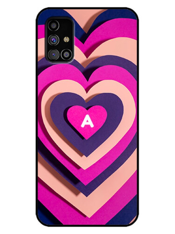 Custom Galaxy M31s Custom Metal Phone Case - Cute Heart Pattern Design