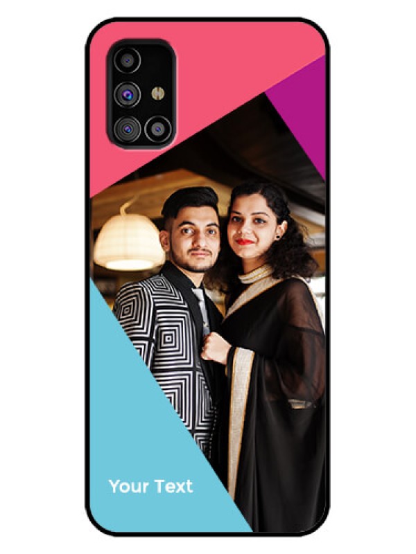 Custom Galaxy M31s Custom Metal Phone Case - Stacked Triple Colour Design