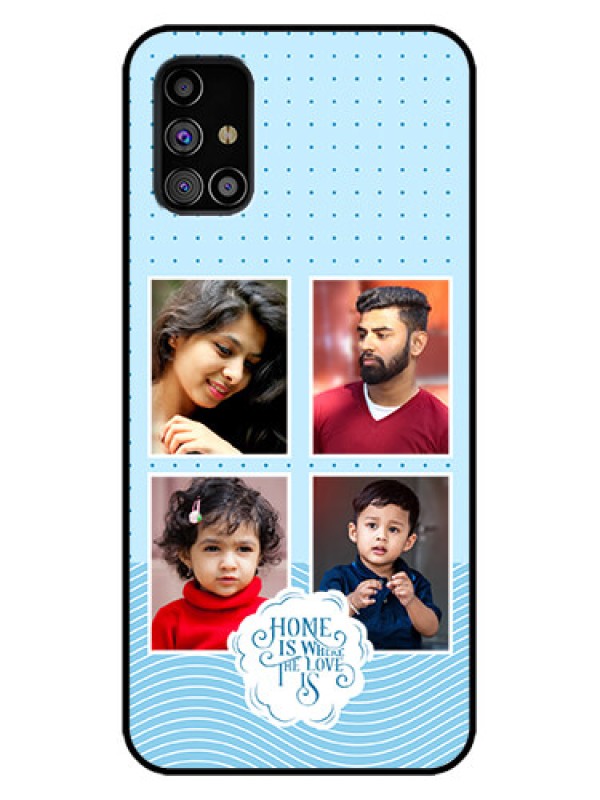 Custom Galaxy M31s Custom Metal Phone Case - Cute Love Quote With 4 Pic Upload Design