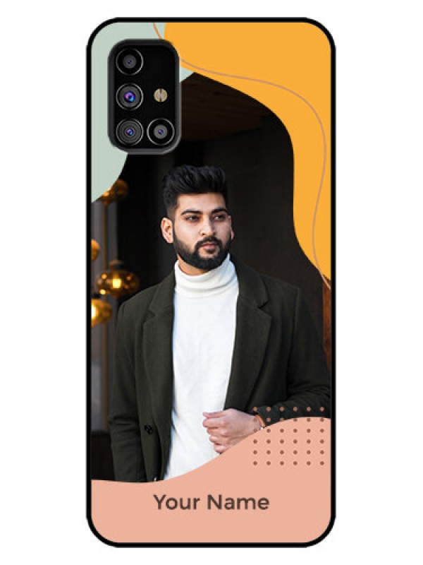 Custom Galaxy M31s Custom Metal Phone Case - Tri - Coloured Overlay Design