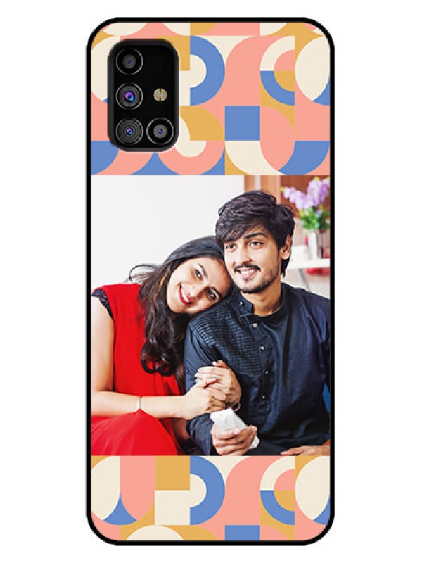 Custom Galaxy M31s Custom Metal Phone Case - Semi - Circle Maze Pattern Design