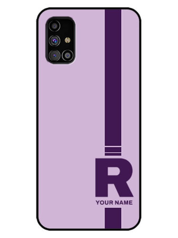 Custom Galaxy M31s Custom Metal Phone Case - Simple Dual Tone Stripe With Name Design