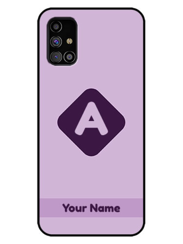 Custom Galaxy M31s Custom Metal Phone Case - Custom Letter In Curved Badge Design