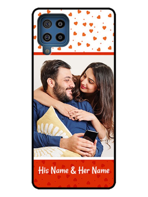 Custom Galaxy M32 4G Custom Metal Phone Case - Orange Love Symbol Design