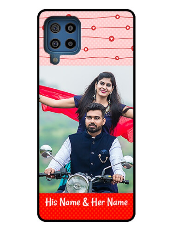 Custom Galaxy M32 4G Custom Metal Phone Case - Red Pattern Case Design