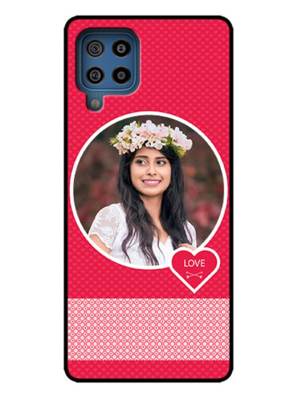 Custom Galaxy M32 4G Custom Metal Phone Case - Pink Color Pattern Design