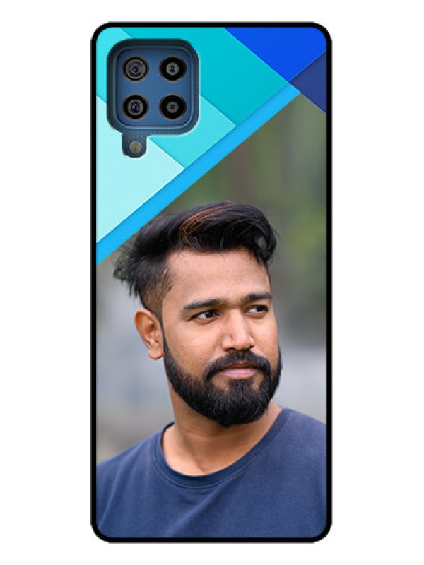 Custom Galaxy M32 4G Custom Metal Phone Case - Blue Pattern Design