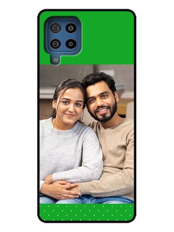 Custom Galaxy M32 4G Custom Metal Phone Case - Green Pattern Design