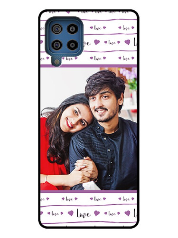 Custom Galaxy M32 4G Custom Metal Phone Case - Couples Heart Design